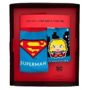 HALLMARK DC Comics Supergirl & Superman Father & Daughter Socks New In Box NWT